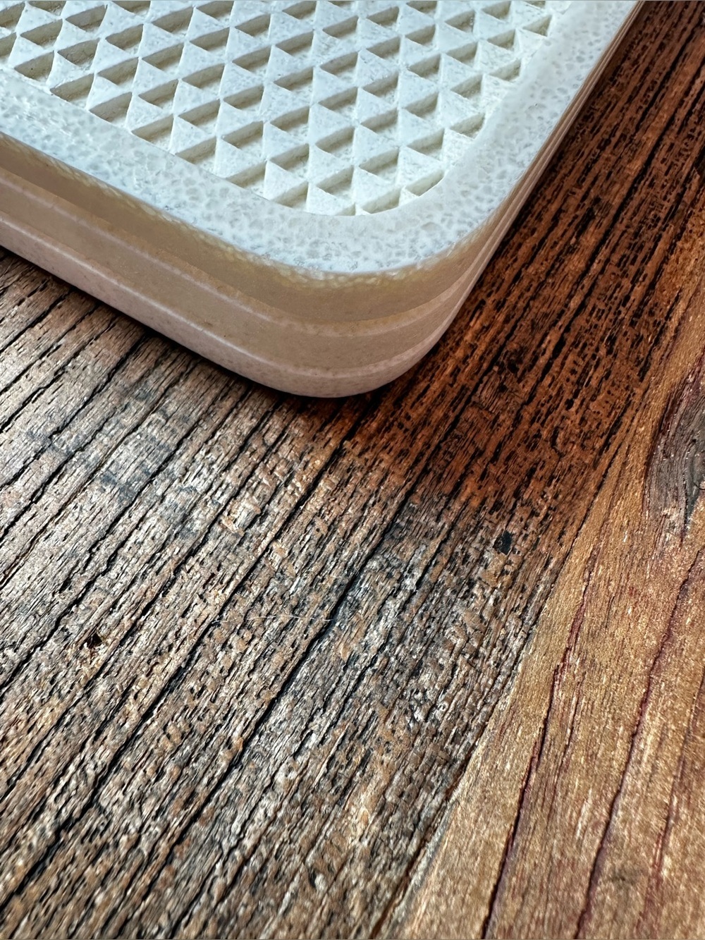 Textured cream Rectangular Tray - Picture 3 of 5